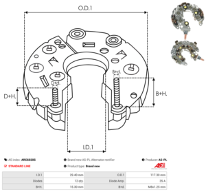 Pont de diode alternateur ARC6020S