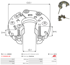 Pont de diode alternateur ARC6023