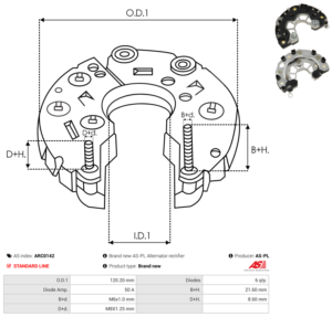Pont de diode alternateur ARC0142