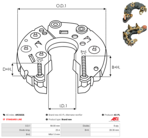 Pont de diode alternateur ARC6026