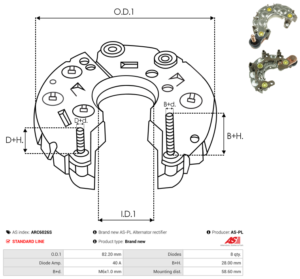 Pont de diode alternateur ARC6026S