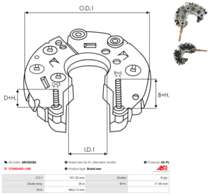 Pont de diode alternateur ARC6028A