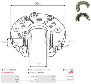 Pont de diode alternateur ARC9073S