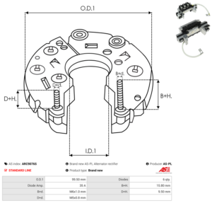 Pont de diode alternateur ARC9076S