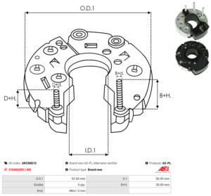 Pont de diode alternateur ARC9081S