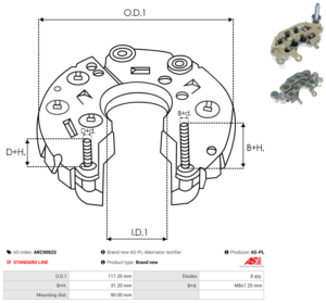 Pont de diode alternateur ARC9082S