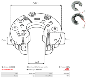 Pont de diode alternateur ARC9085S