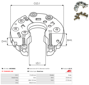 Pont de diode alternateur ARC9086S