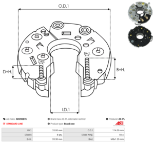 Pont de diode alternateur ARC9087S