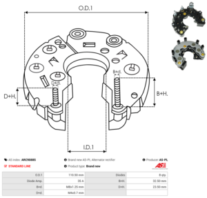 Pont de diode alternateur ARC9088S