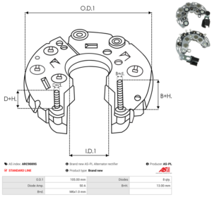 Pont de diode alternateur ARC9089S