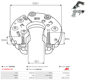 Pont de diode alternateur ARC9092S