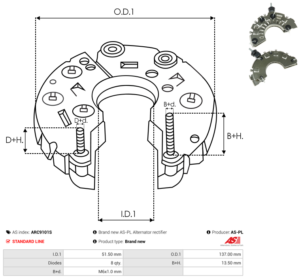 Pont de diode alternateur ARC9101S