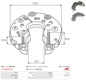 Pont de diode alternateur ARC9102S