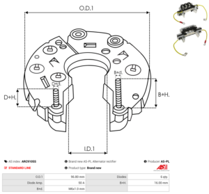Pont de diode alternateur ARC9105S