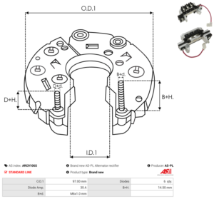 Pont de diode alternateur ARC9106S