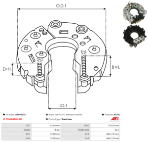Pont de diode alternateur ARC9107S