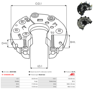 Pont de diode alternateur ARC9108S