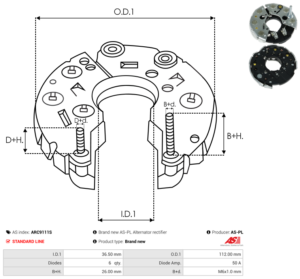 Pont de diode alternateur ARC9111S