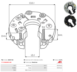Pont de diode alternateur ARC9115S