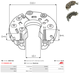 Pont de diode alternateur ARC9116S