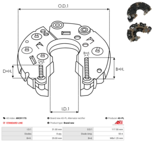 Pont de diode alternateur ARC9117S