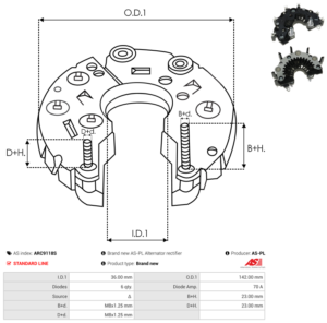 Pont de diode alternateur ARC9118S