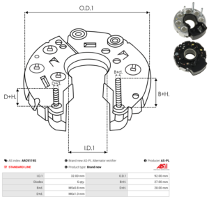 Pont de diode alternateur ARC9119S