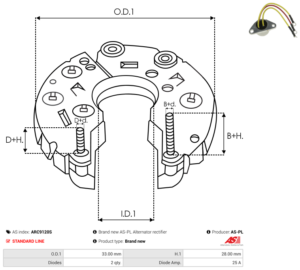 Pont de diode alternateur ARC9120S