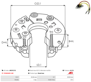 Pont de diode alternateur ARC9121S