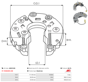 Pont de diode alternateur ARC9123S