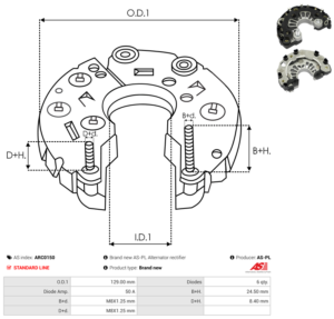 Pont de diode alternateur ARC0150
