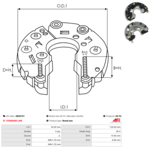 Pont de diode alternateur ARC0151