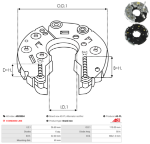Pont de diode alternateur ARC0004