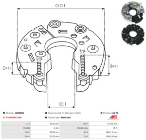 Pont de diode alternateur ARC0006