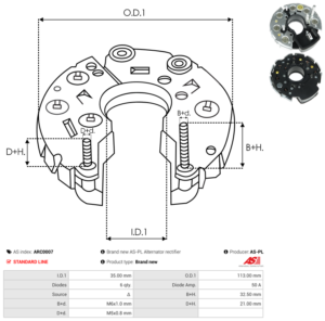 Pont de diode alternateur ARC0007