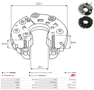 Pont de diode alternateur ARC0009