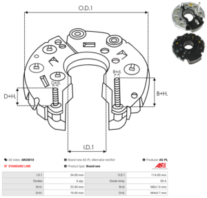Pont de diode alternateur ARC0010