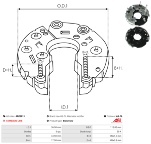 Pont de diode alternateur ARC0011
