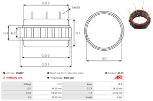 Stator alternateur AS0067