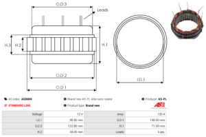 Stator alternateur AS0069