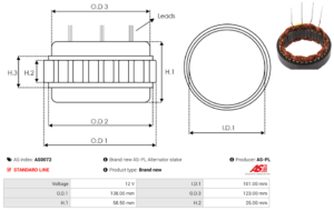 Stator alternateur AS0072