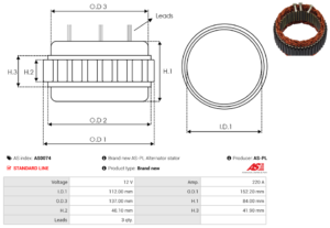 Stator alternateur AS0074