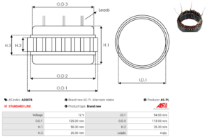 Stator alternateur AS0078