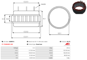 Stator alternateur AS0091S