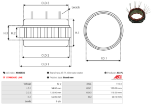 Stator alternateur AS0093S