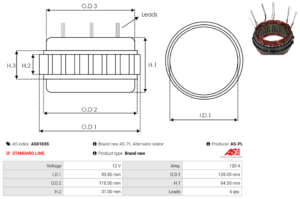 Stator alternateur AS0103S