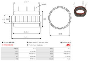Stator alternateur AS0113S