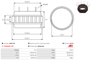 Stator alternateur AS0114S