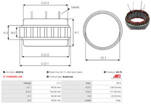 Stator alternateur AS2016